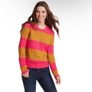 Ann Taylor Loft Sweater Pullover Knit Striped Size M